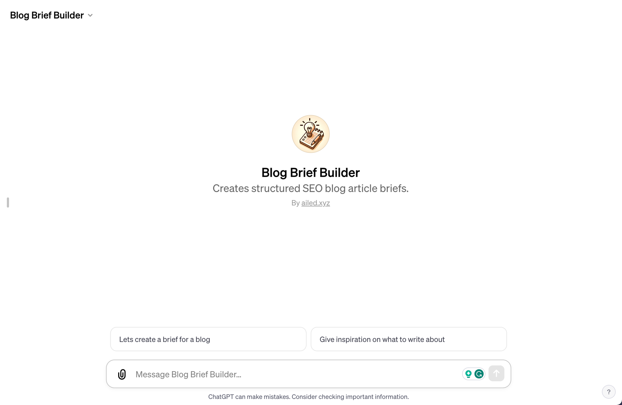 Blog Brief Builder GPT